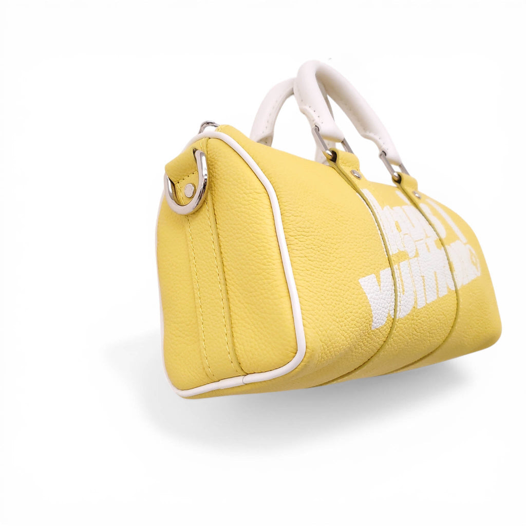 LOUIS VUITTON YELLOW KEEPALL XS TWO WAY HANDBAG