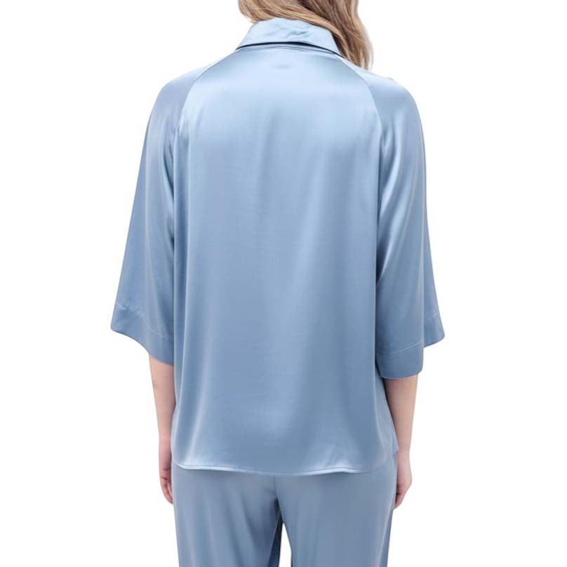 LOULOU STUDIO BLUE SATIN PANTS SET - SIZE M