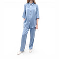 LOULOU STUDIO BLUE SATIN PANTS SET - SIZE M