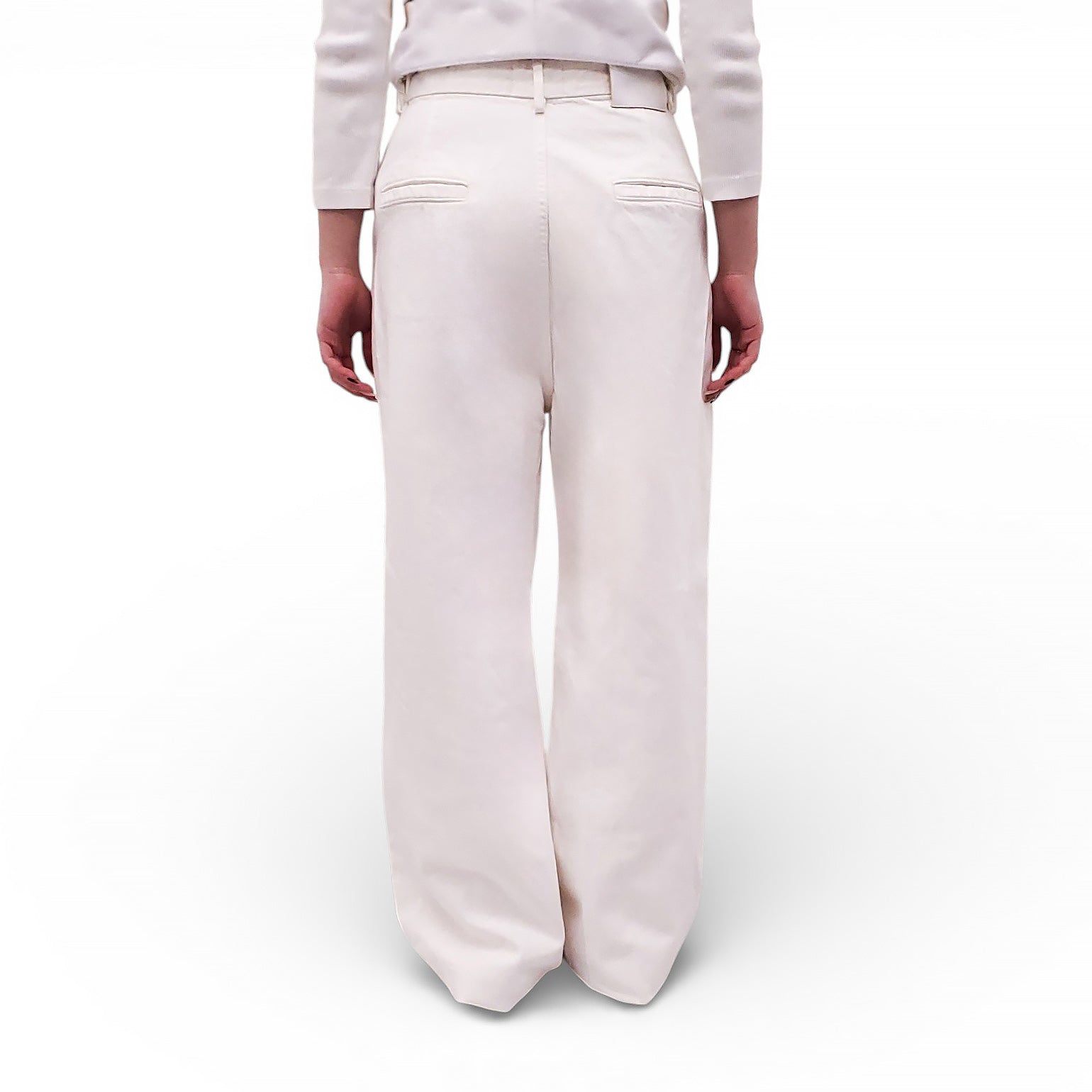 LOULOU STUDIO WHITE WIDE LEG DENIM JEANS - SIZE 29