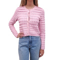 LOVESHACKFANCY PINK CRYSTAL CARDIGAN - SIZE M