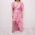 LOVESHACKFANCY PINK LACE GOWN - SIZE 2