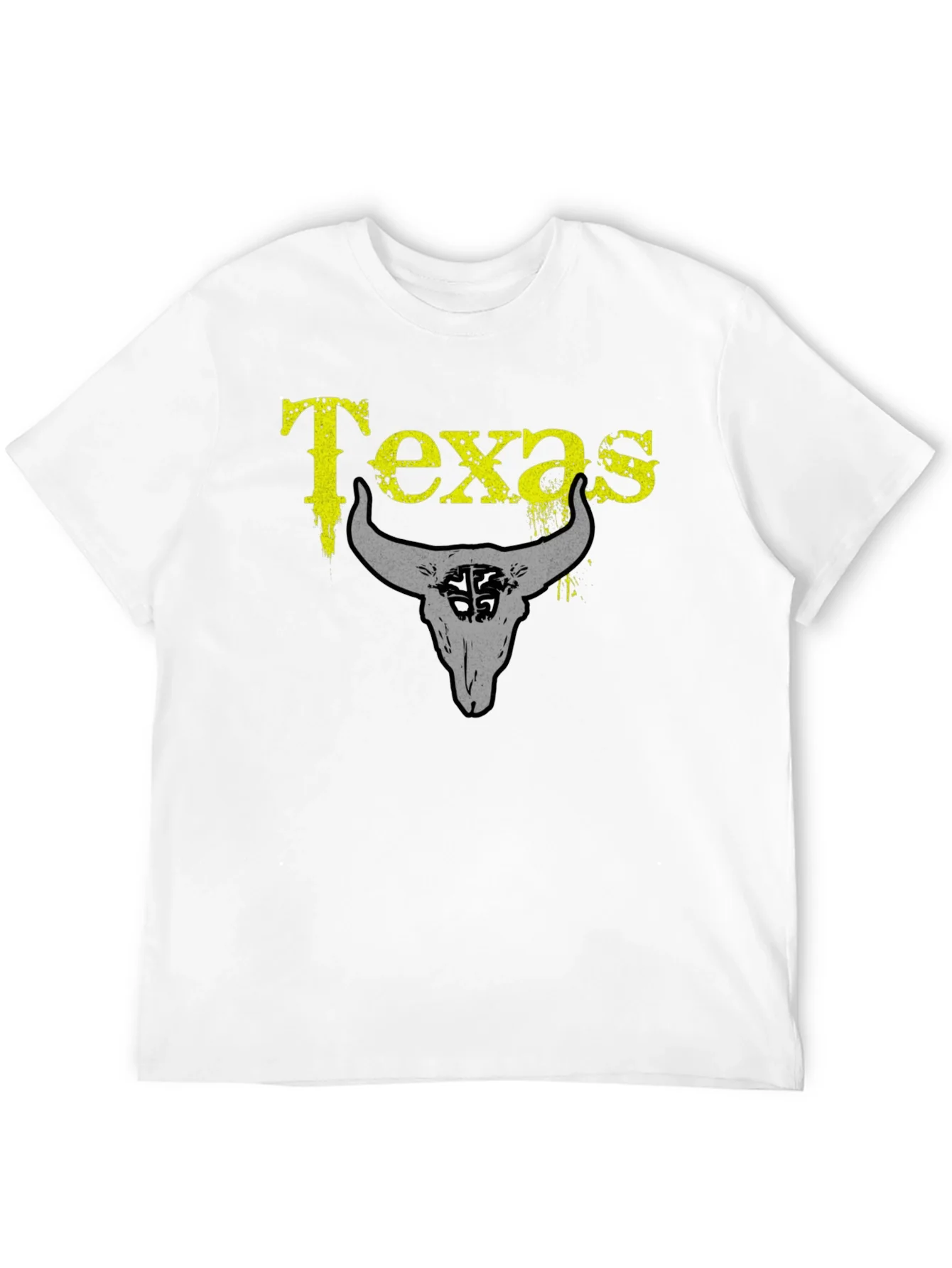 Texas Bull Skull Graphic T-Shirt - Black