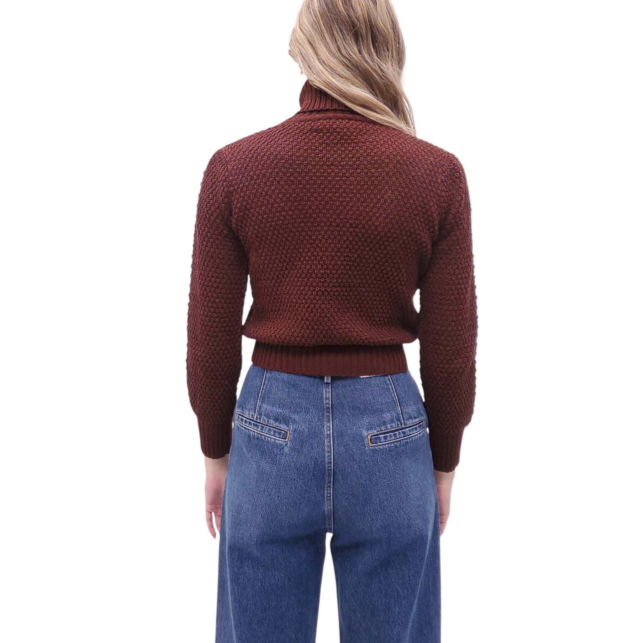 M.PATMOS BROWN TURTLENECK SWEATER - SIZE XS