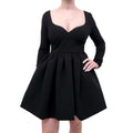 MAGDA BUTRYM BLACK LONG-SLEEVE MINI DRESS - SIZE 36