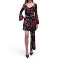 MAGDA BUTRYM BLACK ROSE PRINT DRESS - SIZE 42
