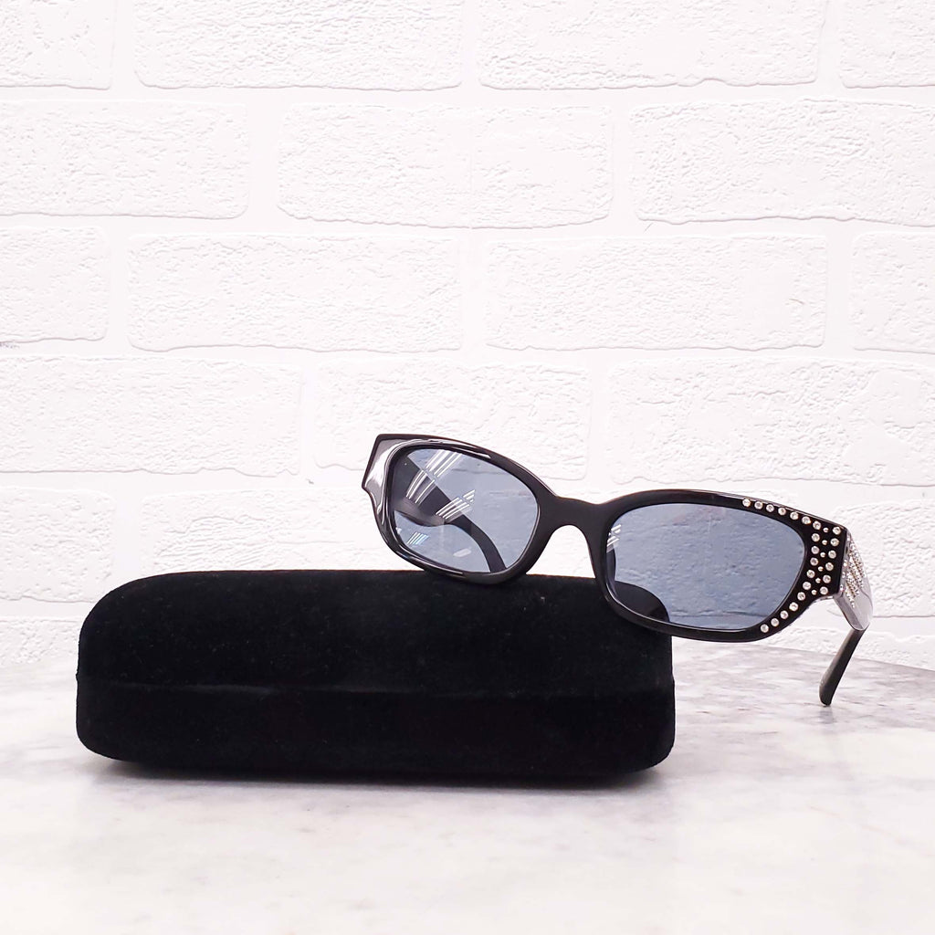 MAGDA BUTRYM BLACK SUNGLASSES WITH CRYSTALS