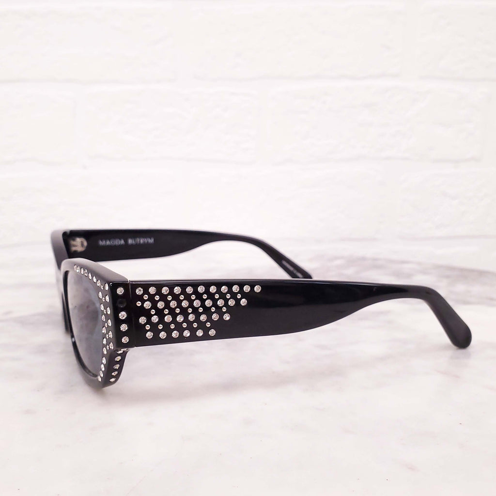 MAGDA BUTRYM BLACK SUNGLASSES WITH CRYSTALS