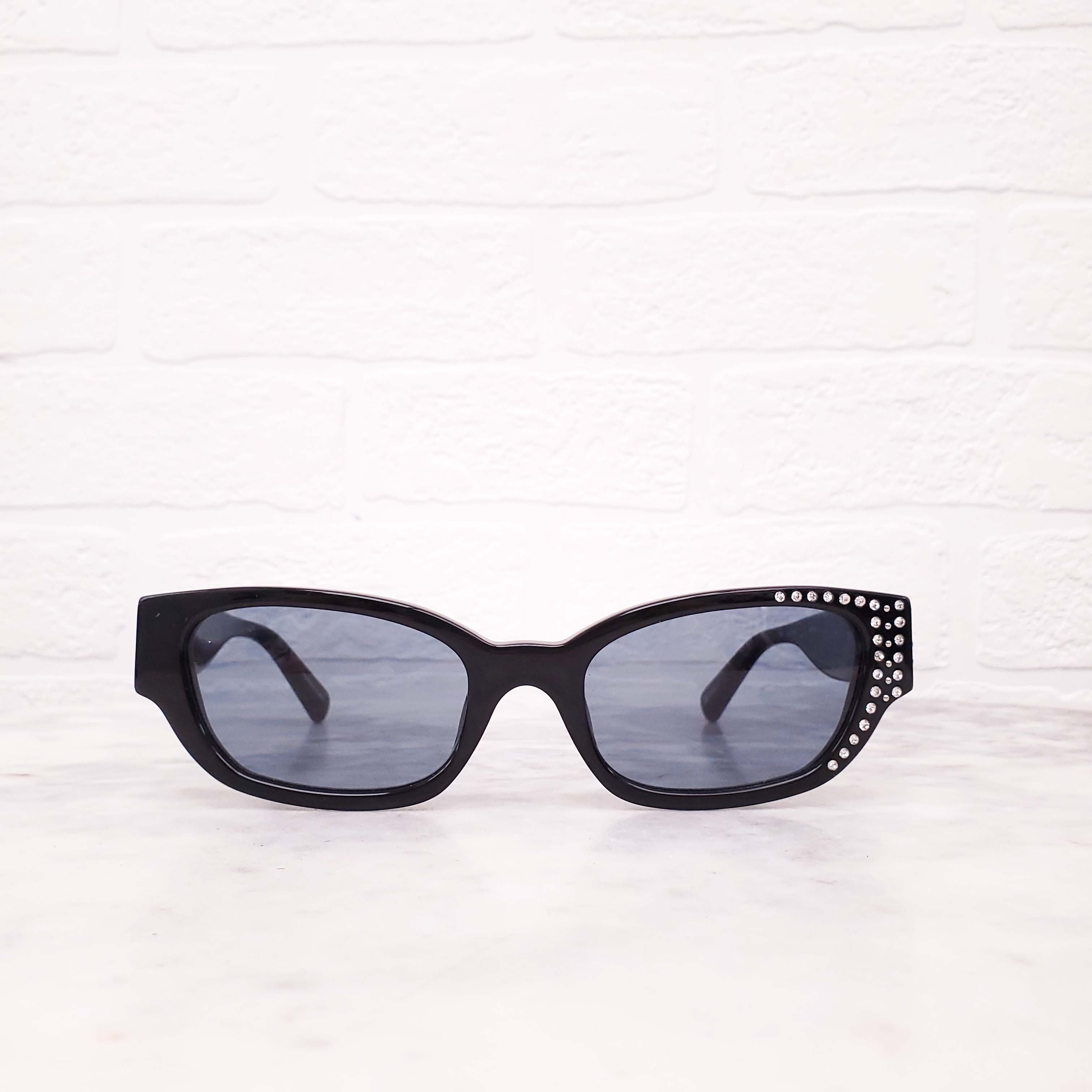 MAGDA BUTRYM BLACK SUNGLASSES WITH CRYSTALS