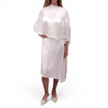 MAGDA BUTRYM CREAM SILK FRINGE MIDI DRESS - SIZE 38