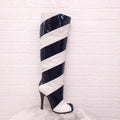MAISON MARGIELA TABI BOOTS IN BLACK PATENT AND WHITE LEATHER - SIZE 38