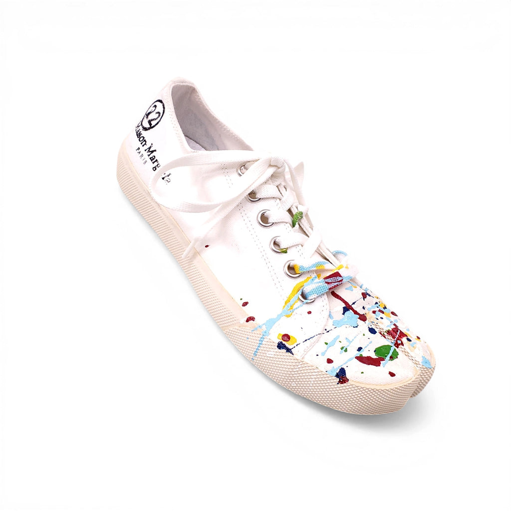 MAISON MARGIELA TABI PAINT-SPLATTER SNEAKERS - SIZE 36