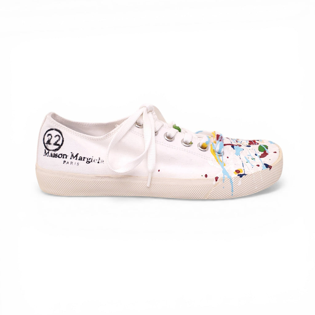 MAISON MARGIELA TABI PAINT-SPLATTER SNEAKERS - SIZE 36