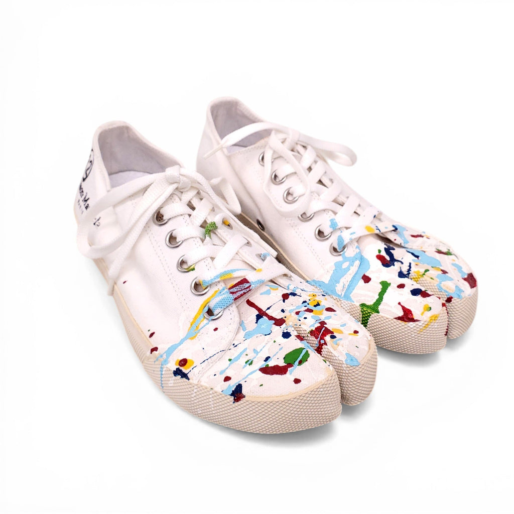 MAISON MARGIELA TABI PAINT-SPLATTER SNEAKERS - SIZE 36