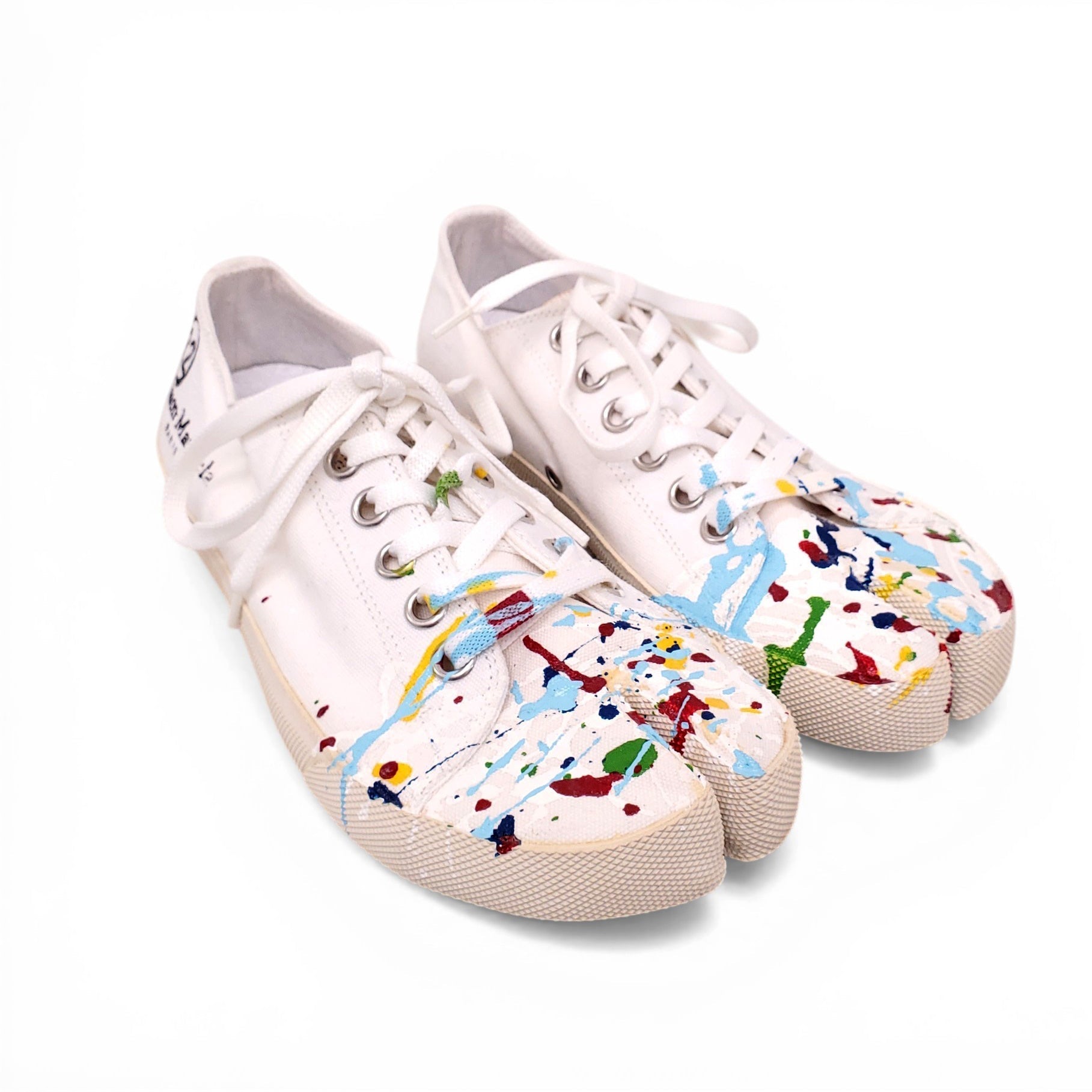 MAISON MARGIELA TABI PAINT-SPLATTER SNEAKERS - SIZE 36