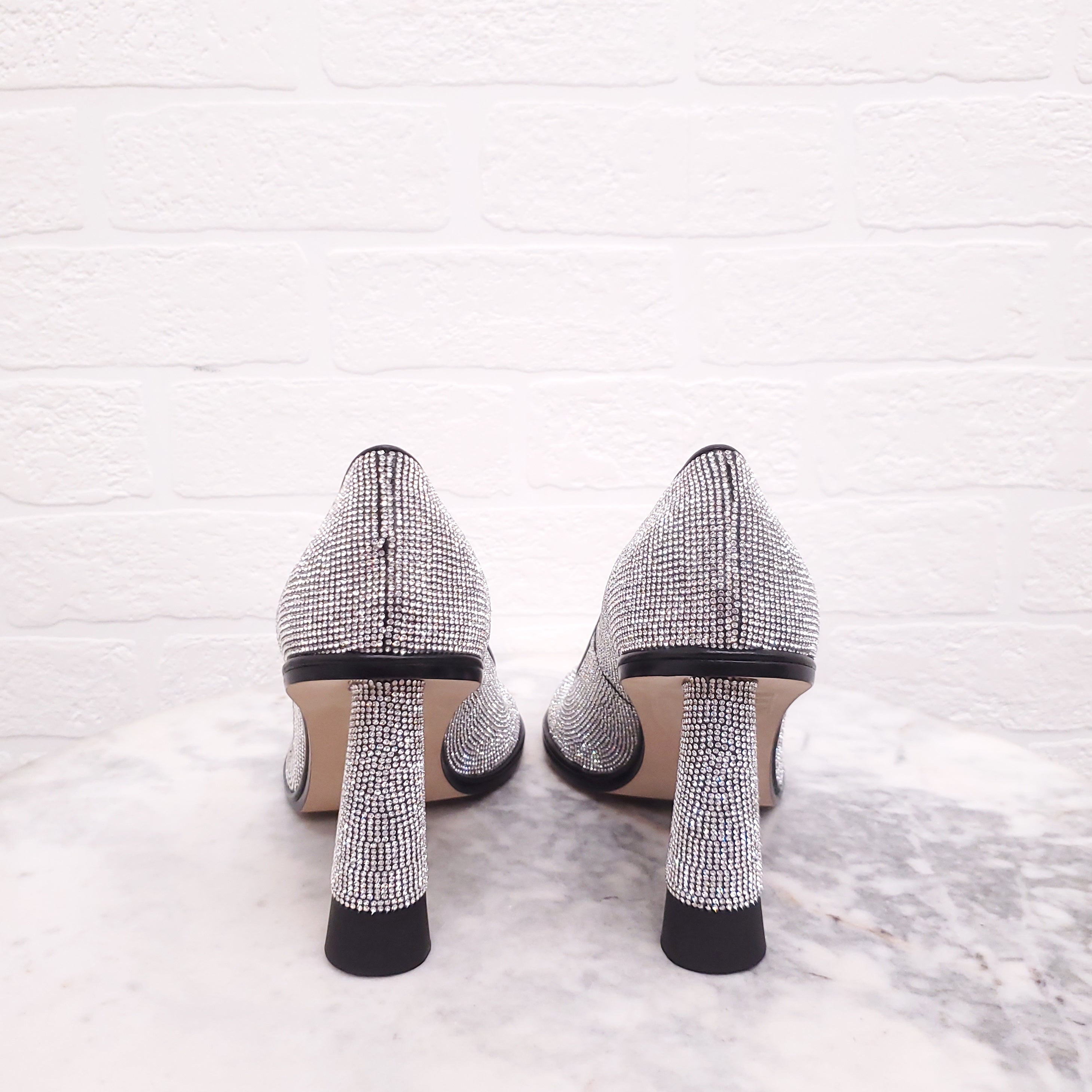 MARCO DE VINCENZO CRYSTAL ROUND TOE HEELS - SIZE 36