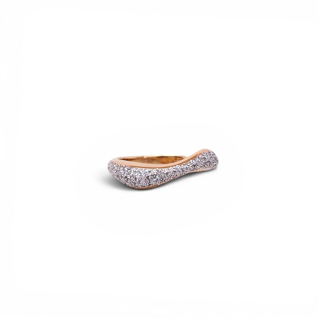MARIA BLACK STERLING SILVER AURA OPAL GLITTER STACKABLE RINGS