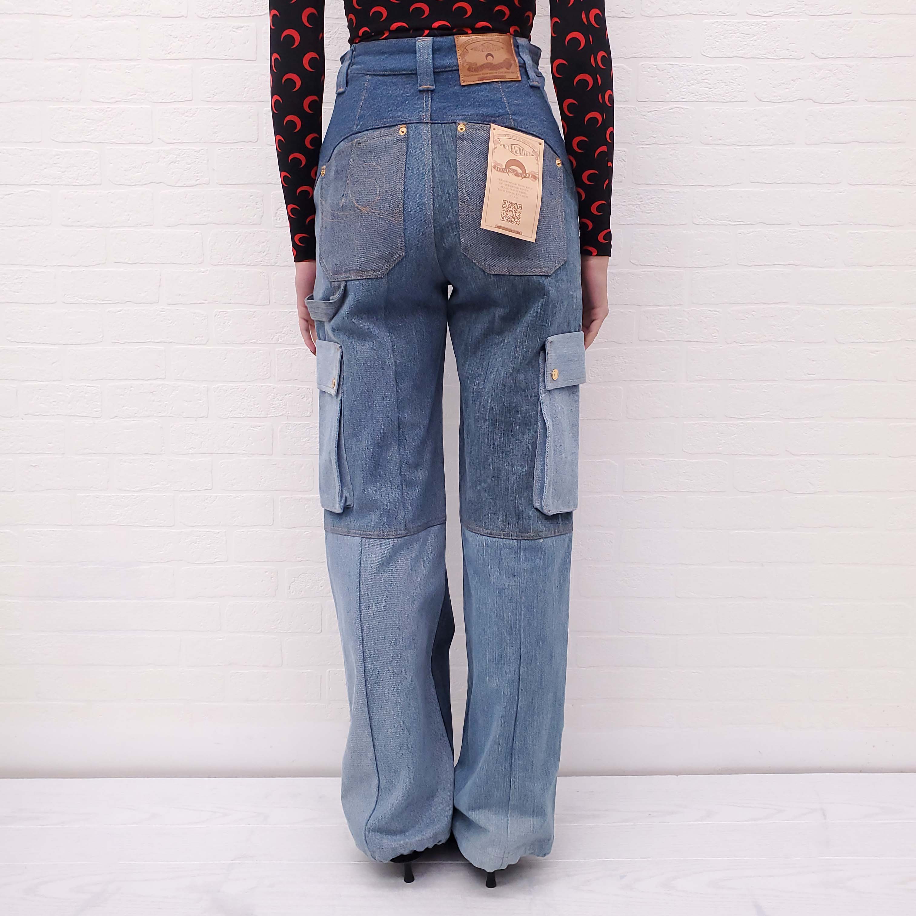 MARINE SERRE DENIM CARGO PANTS - SIZE 34
