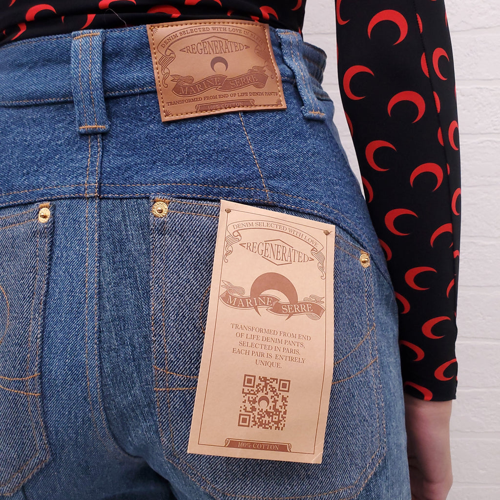 MARINE SERRE DENIM CARGO PANTS - SIZE 34