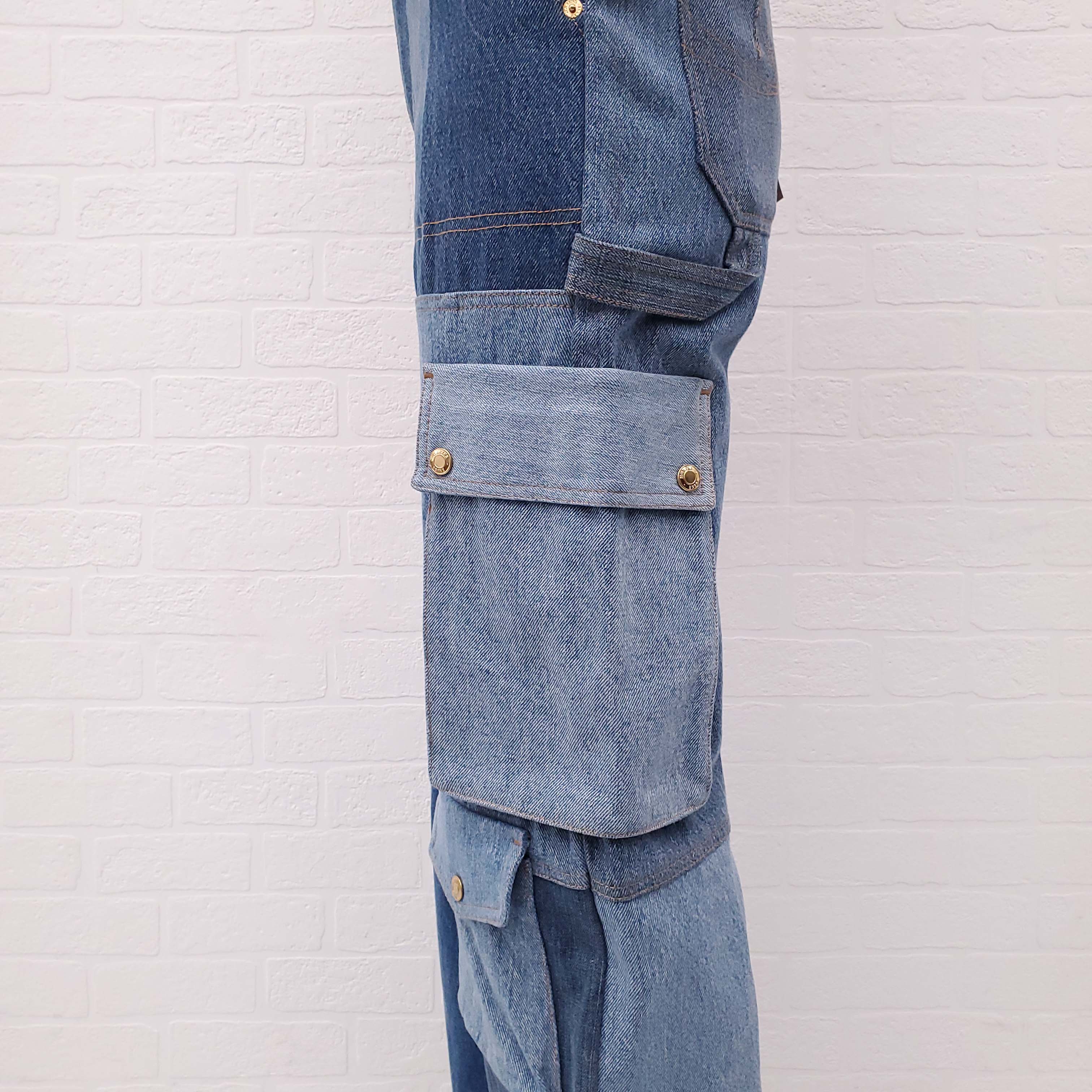 MARINE SERRE DENIM CARGO PANTS - SIZE 34
