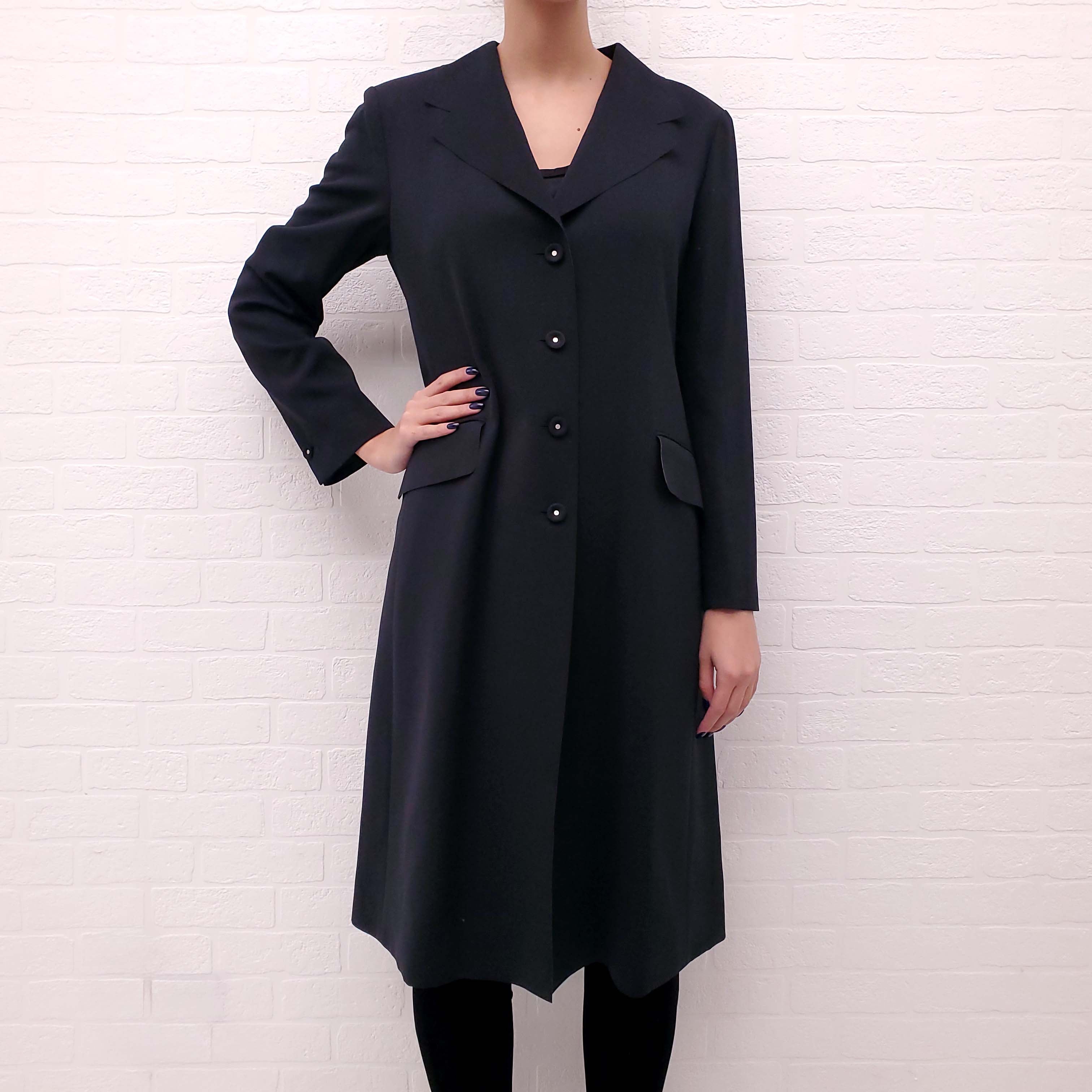 MARITHE FRANCOIS GIRBAUD BLACK SHIFT JACKET - SIZE 38