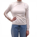 MARNI CREAM AND CAMEL SWEATER WITH STITCHED LOGO - SIZE 36