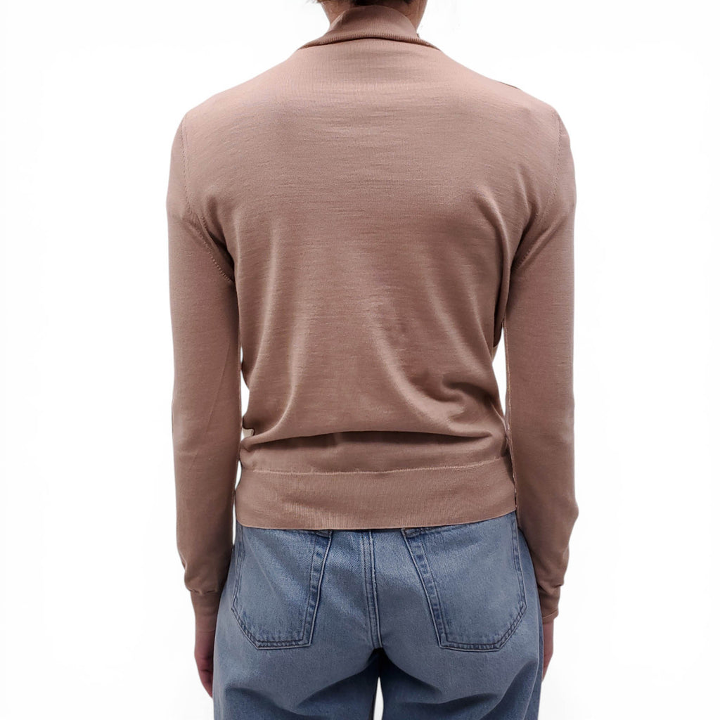 MARNI CREAM AND CAMEL SWEATER WITH STITCHED LOGO - SIZE 36