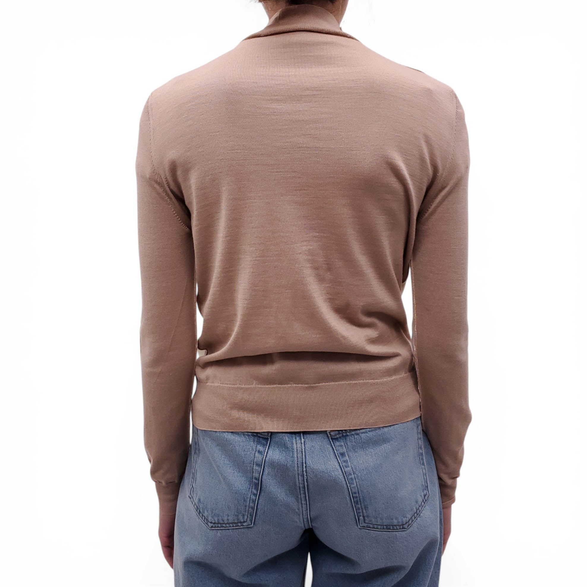 MARNI CREAM AND CAMEL SWEATER WITH STITCHED LOGO - SIZE 36