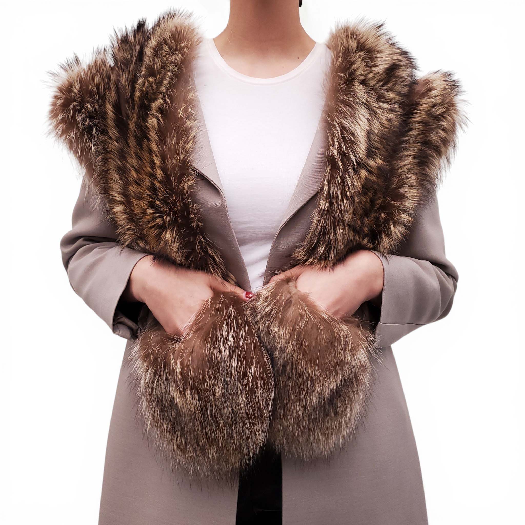 MARNI FUR STOLE WITH POCKETS
