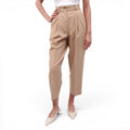 MARNI KHAKI TROUSERS WITH STITCH DETAIL - SIZE 36
