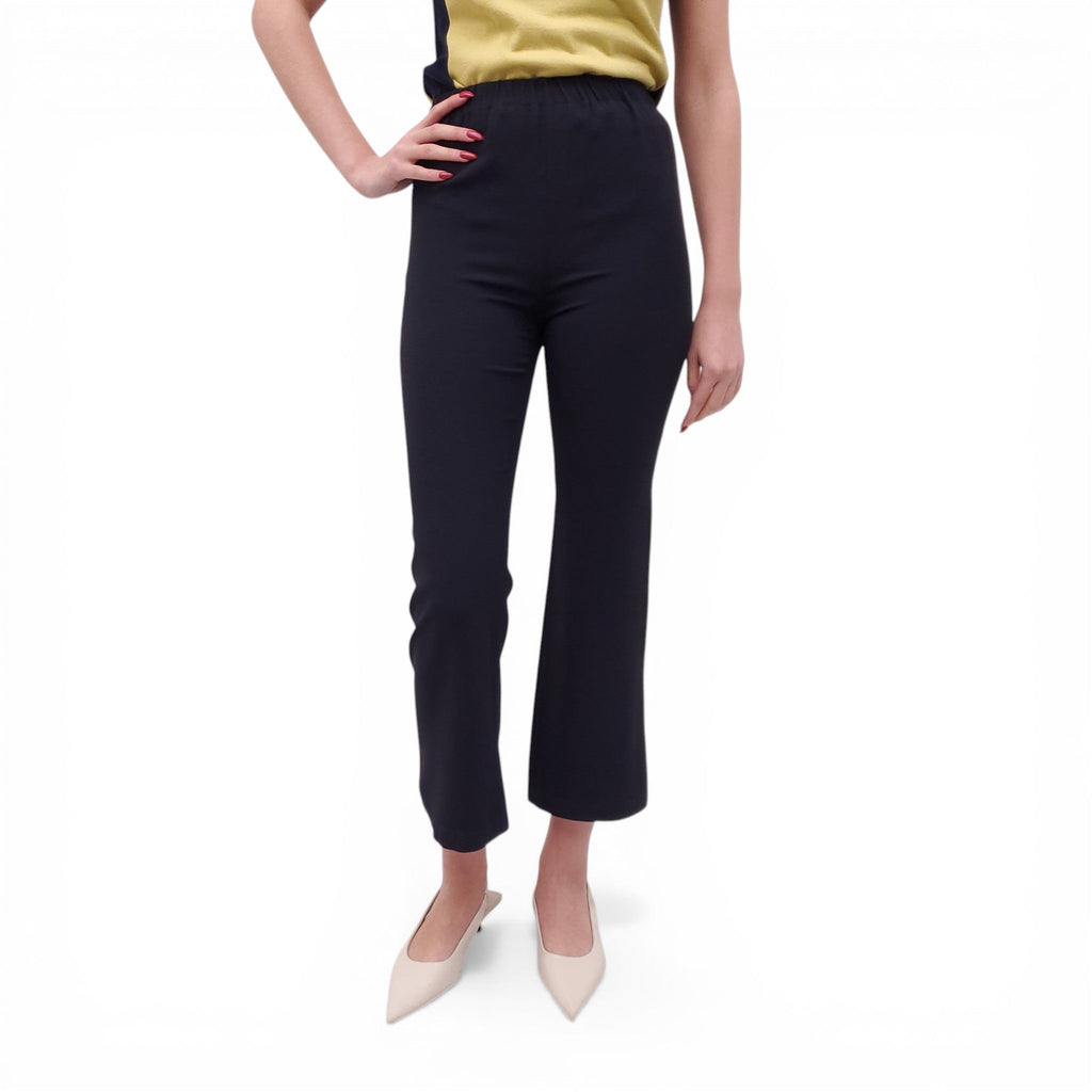 MARNI NAVY ELASTIC WAIST TROUSERS - SIZE 40
