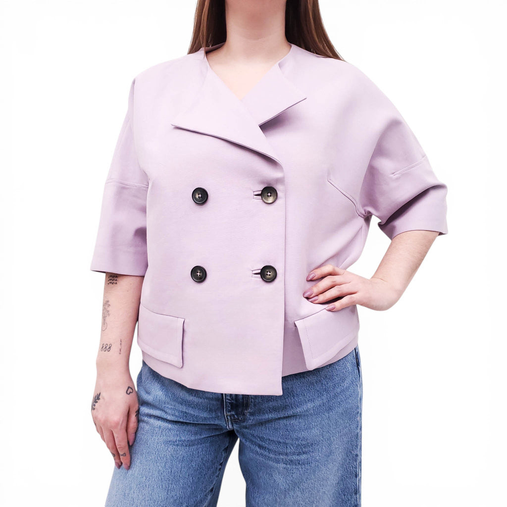 MARNI PURPLE SHORT SLEEVE TRENCH COAT - SIZE 40