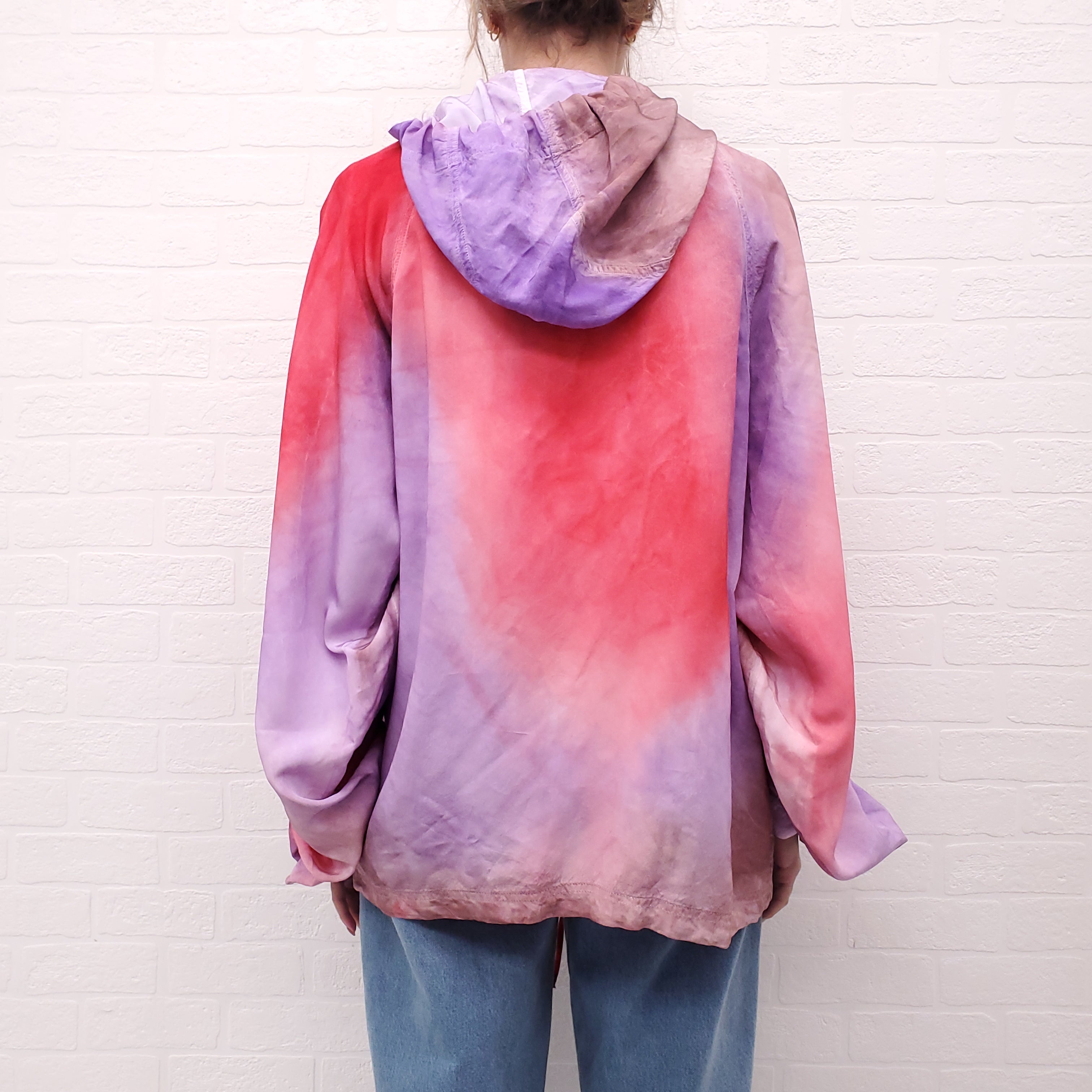 MARNI RED AND PURPLE TIE DYE WINDBREAKER JACKET - SIZE 46
