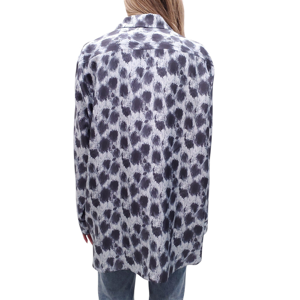 MARNI SILVER LEOPARD PATTERNED SHIRT - SIZE 46