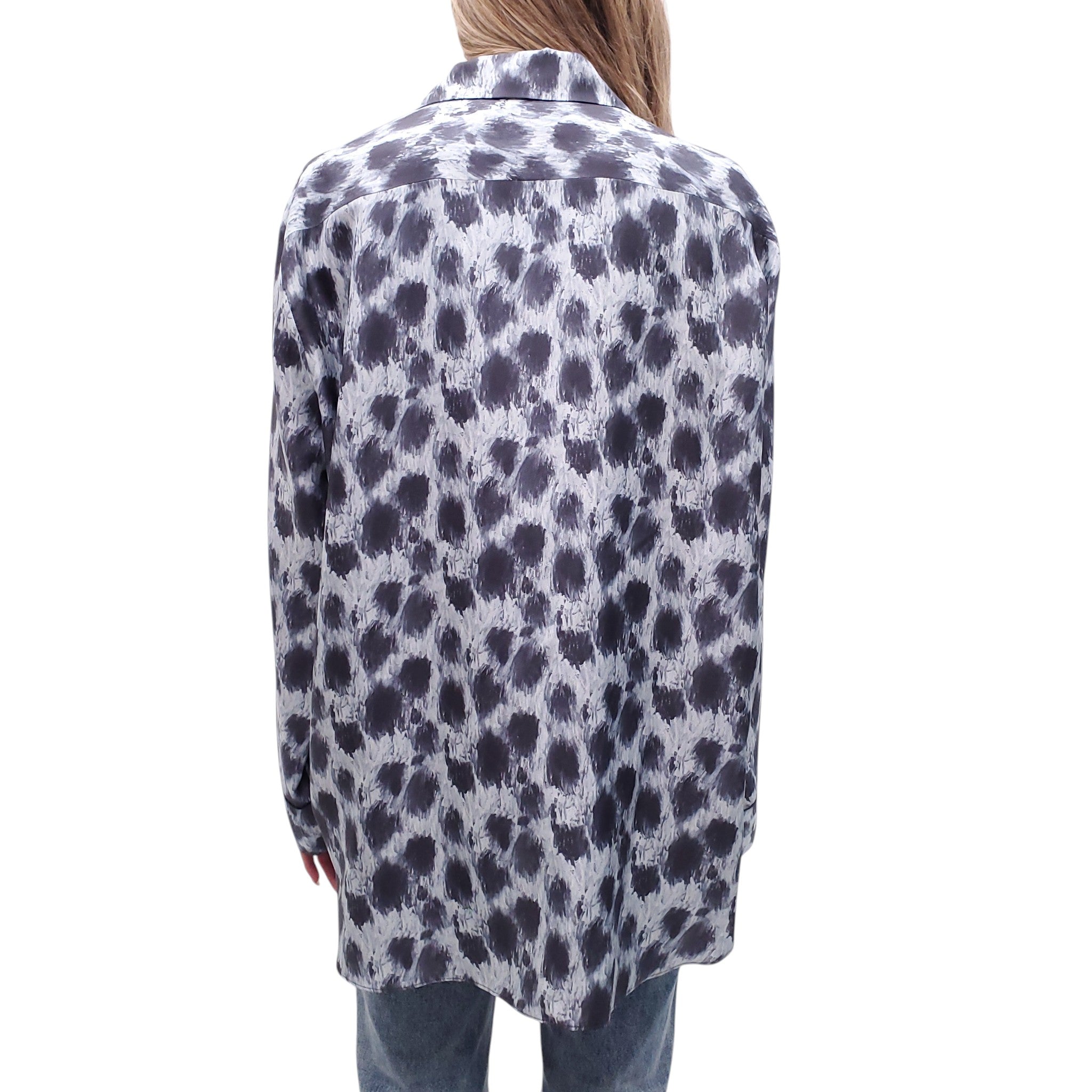 MARNI SILVER LEOPARD PATTERNED SHIRT - SIZE 46