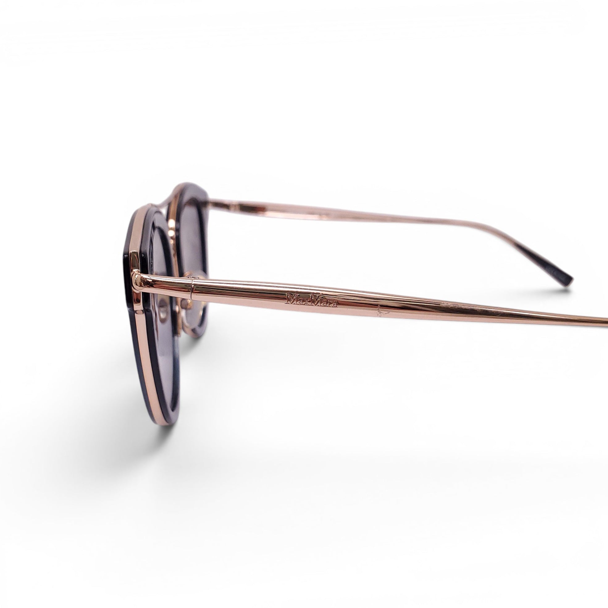 MAX MARA BLACK AND GOLD SUNGLASSES