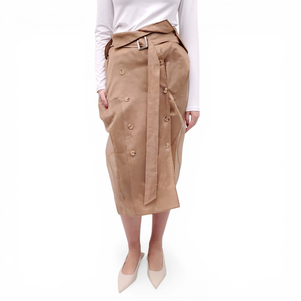 MAX MARA SHEER TRENCH STYLE SKIRT - SIZE 42