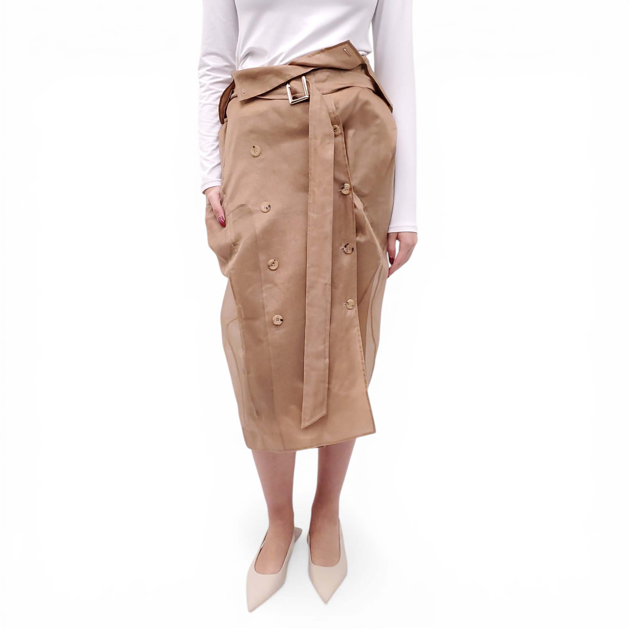 MAX MARA SHEER TRENCH STYLE SKIRT - SIZE 42