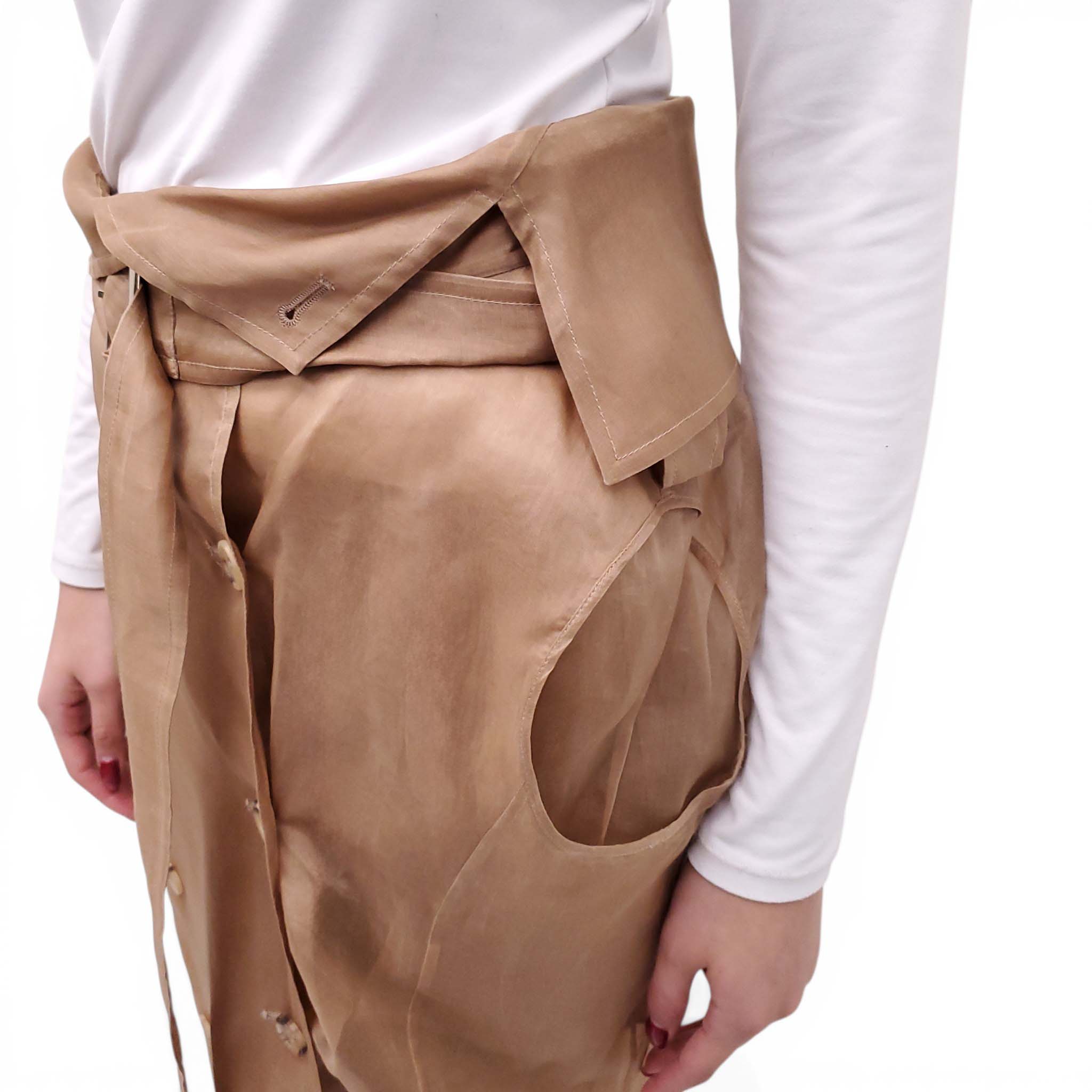 MAX MARA SHEER TRENCH STYLE SKIRT - SIZE 42