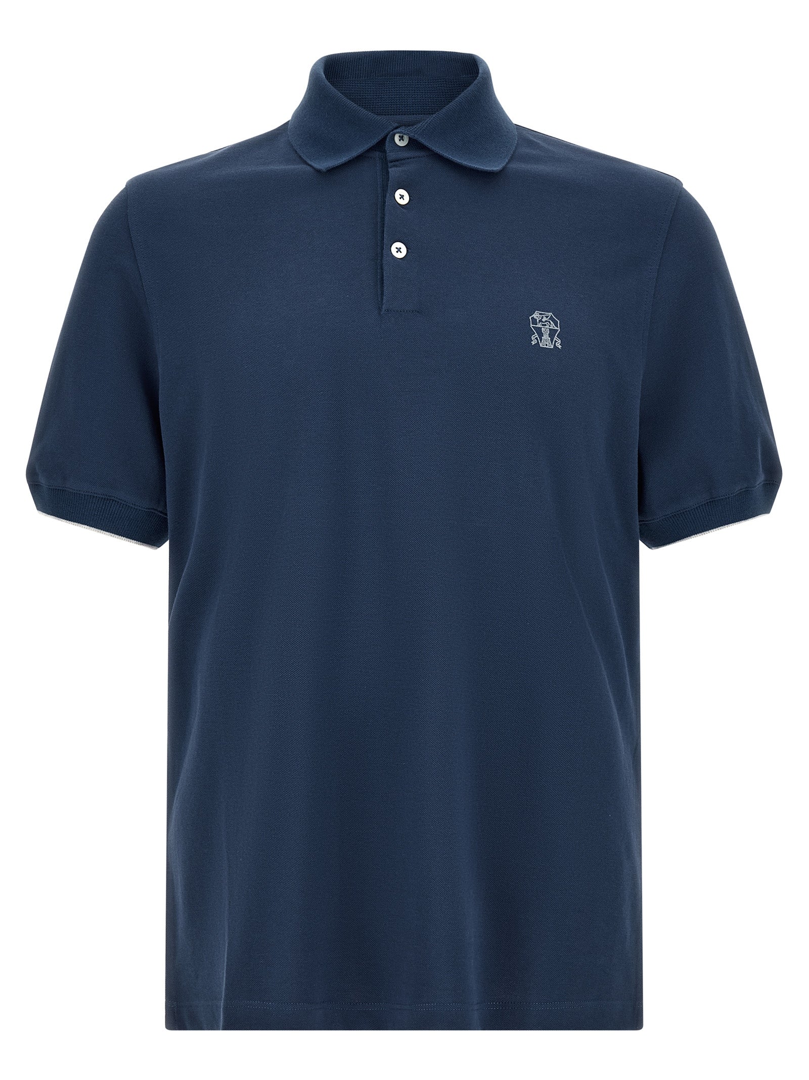 Brunello Cucinelli Men Logo Piqué Polo Shirt