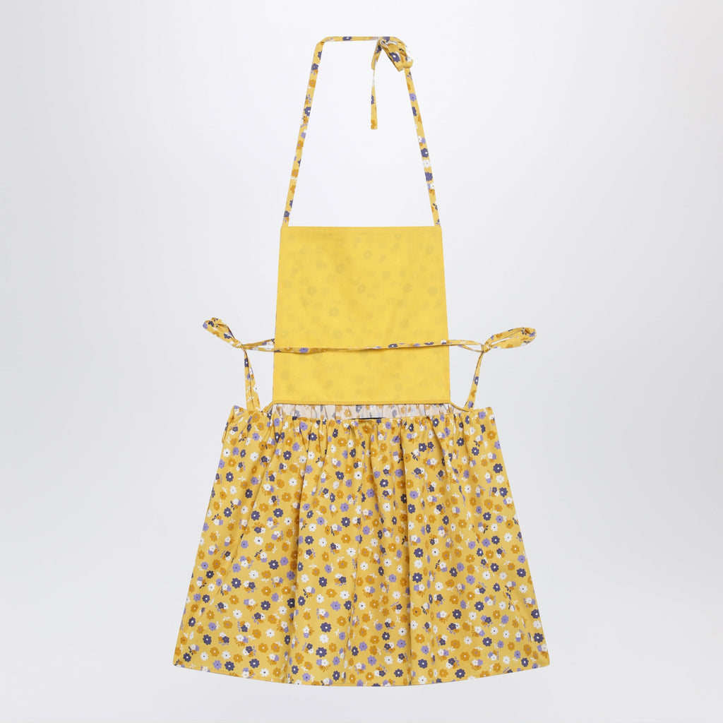 Miu Miu Floral Cotton Poplin Dress In Yellow And Purple Women