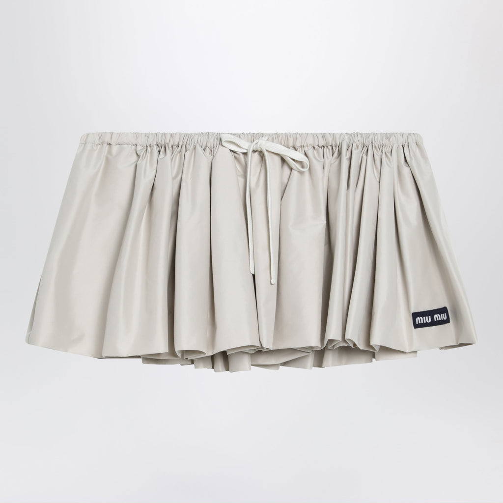 Miu Miu Ponge Tech Mini Skirt In Recycled Polyester, Opal Women