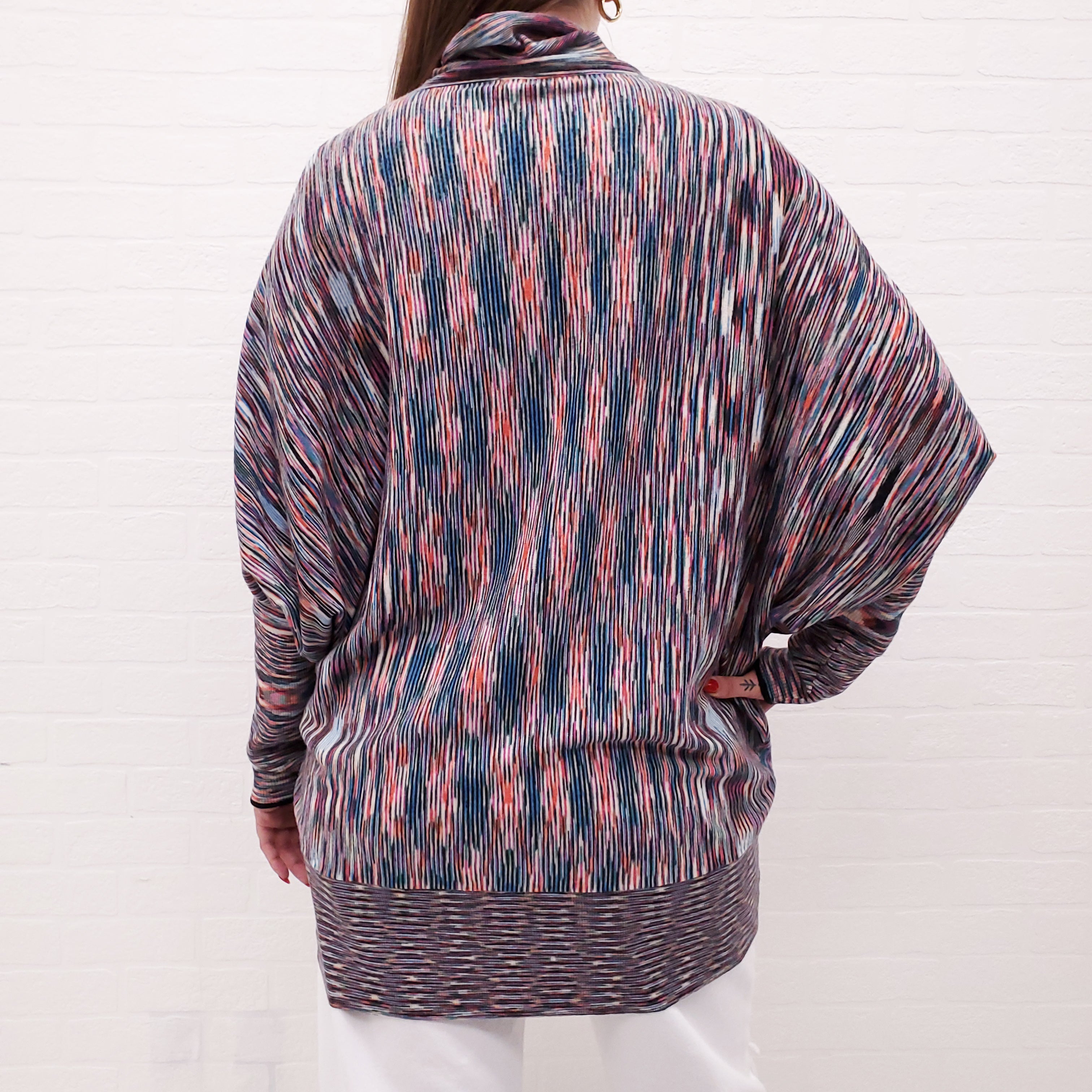 MISSONI MUTLI-COLOUR TURTLENECK SWEATER - SIZE 46
