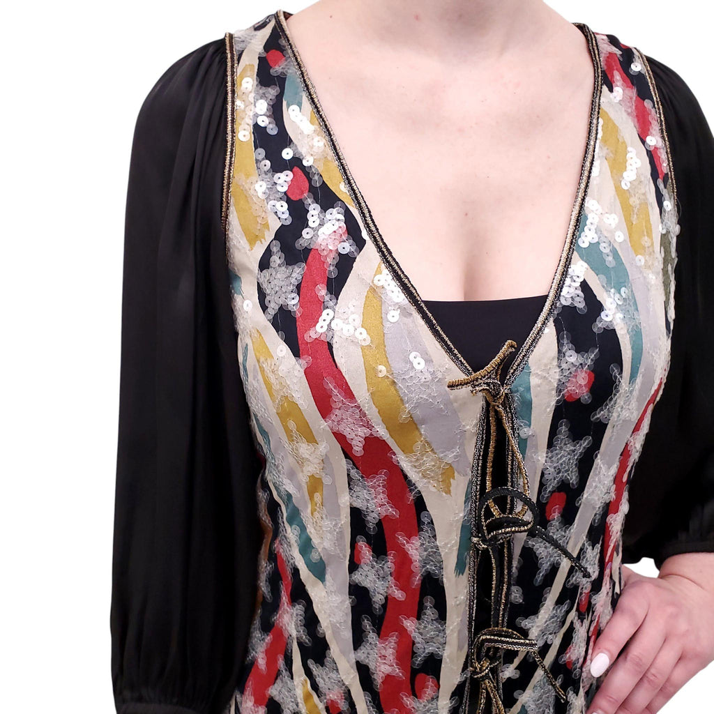 MISSONI PATTERNED STAR SEQUIN OVERLAY KIMONO JACKET - SIZE M