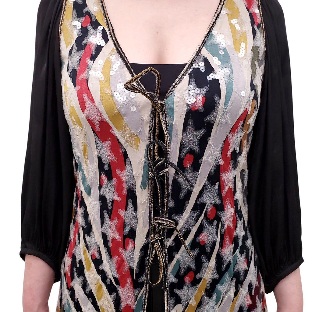 MISSONI PATTERNED STAR SEQUIN OVERLAY KIMONO JACKET - SIZE M