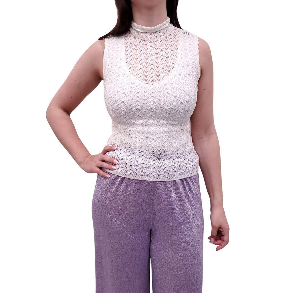 MISSONI WHITE KNIT TOP - SIZE 40