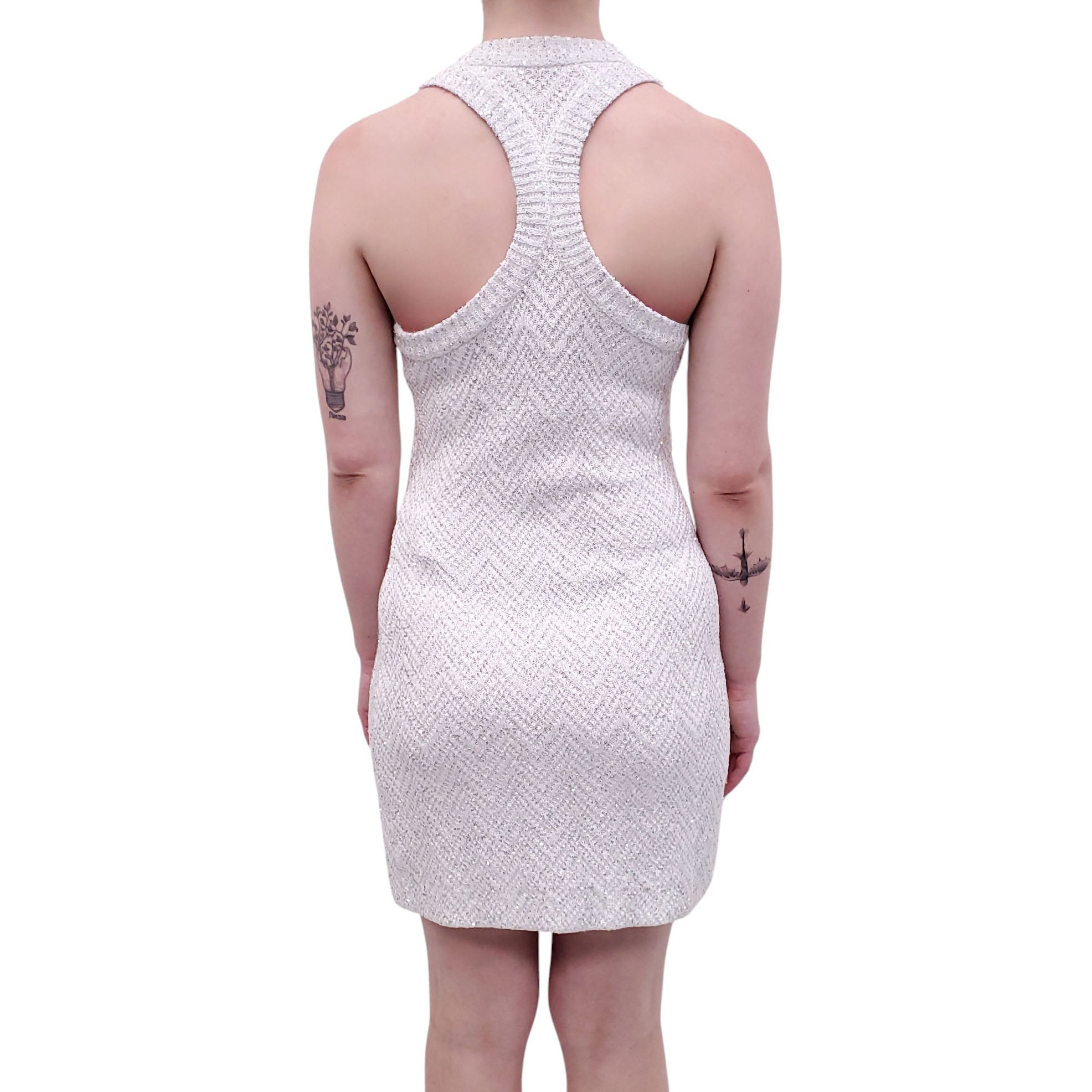MISSONI WHITE SEQUIN MINI DRESS - SIZE 40