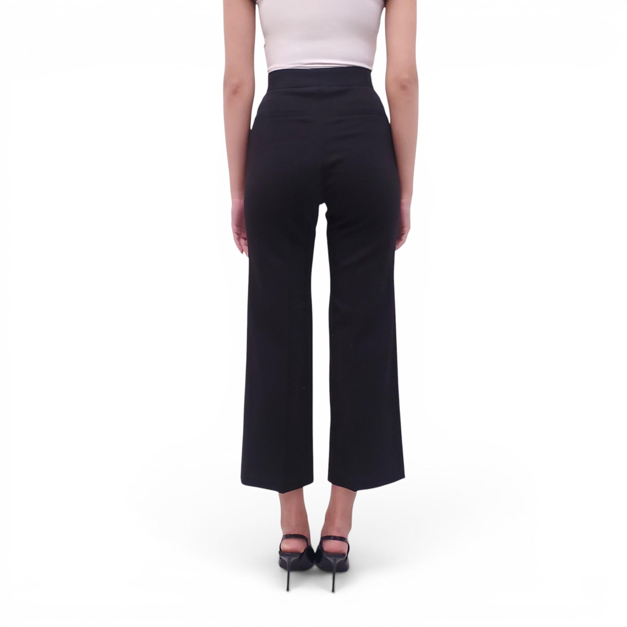 MIU MIU BLACK TROUSERS WITH CRYSTAL BELT - SIZE 38