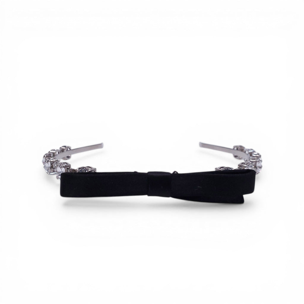 MIU MIU CRYSTAL HEADBAND WITH BOW
