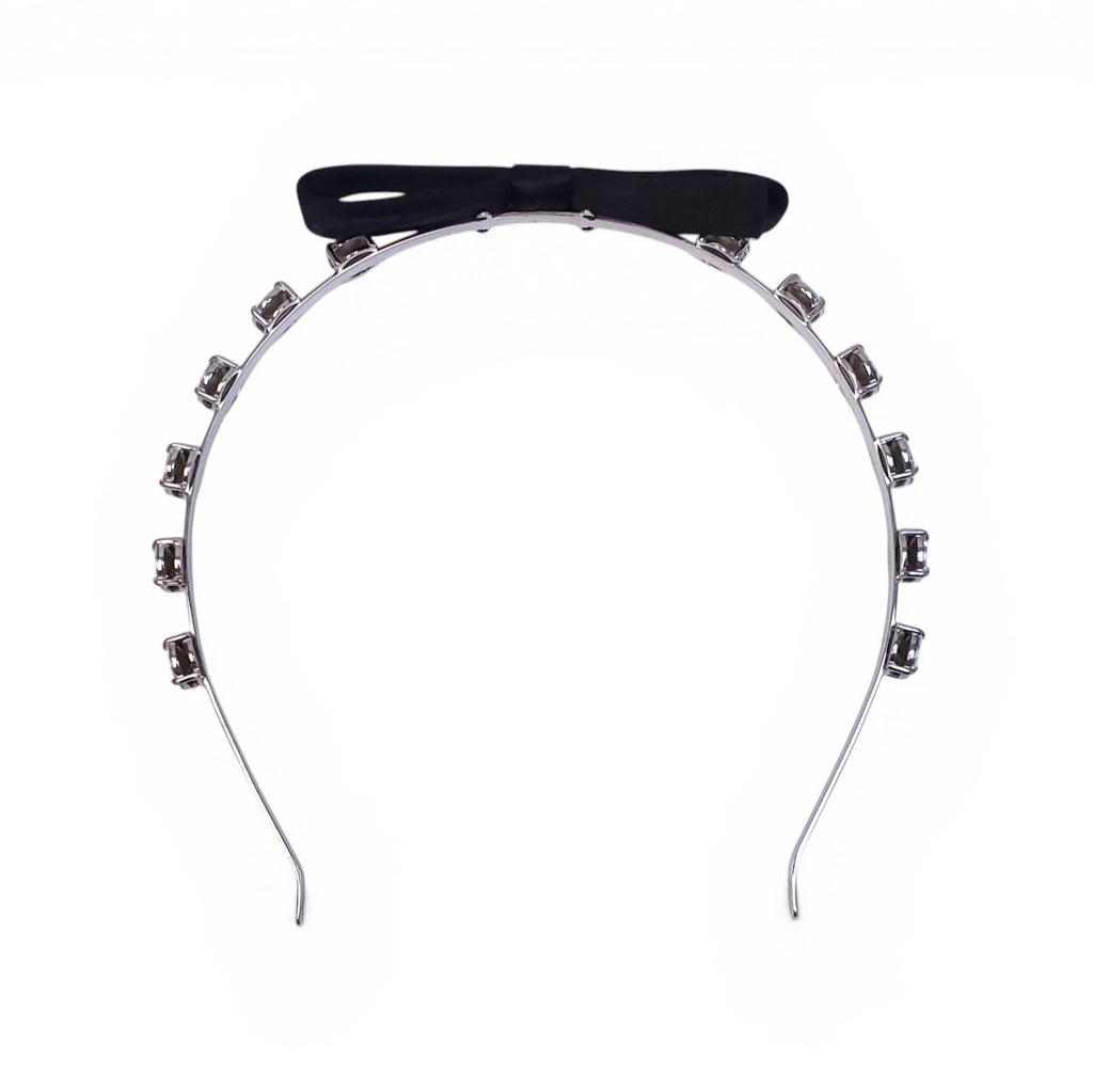 MIU MIU CRYSTAL HEADBAND WITH BOW